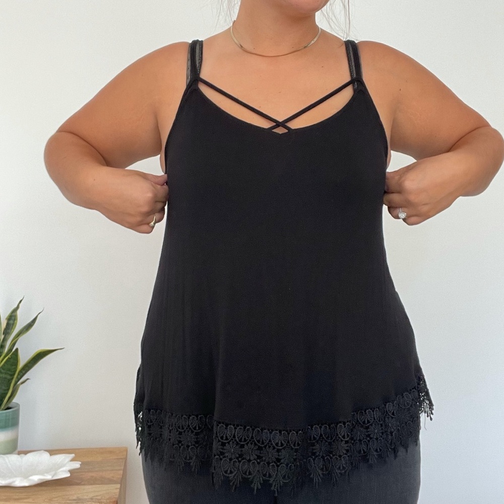 Torrid Cross Front Lace Trimmed Cami